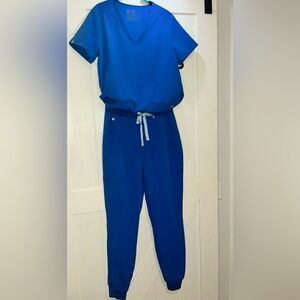 SMALL Royal Blue FIGS SCRUBS SET Like New